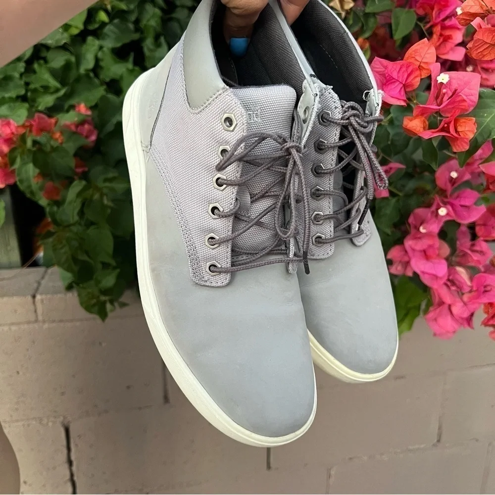 Men’s Timberland Eartkeeper Gray Groveton PlainToe Chukka Sneakers Shoes…